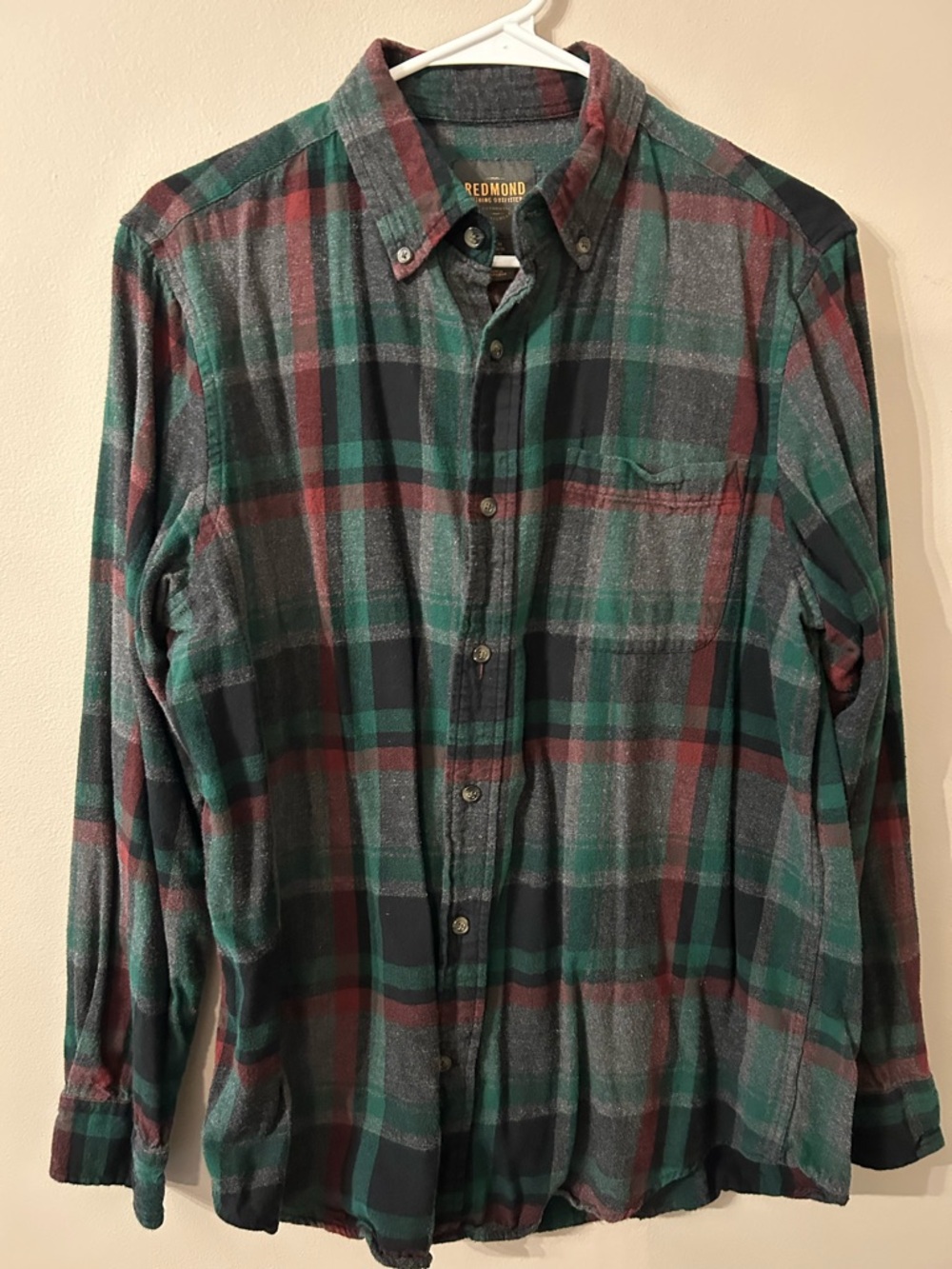 Men's Green Plaid Button-Down Shirt